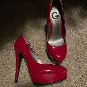 Guess red platform heel/stiletto